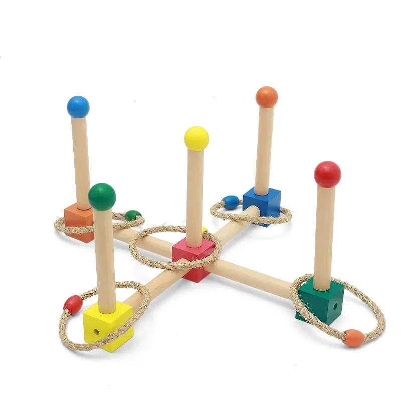 Montessori Educational Toys Rings Tossing Game for Hand-eye Coordination Practice Screwing Activities for Fine Motor Skill