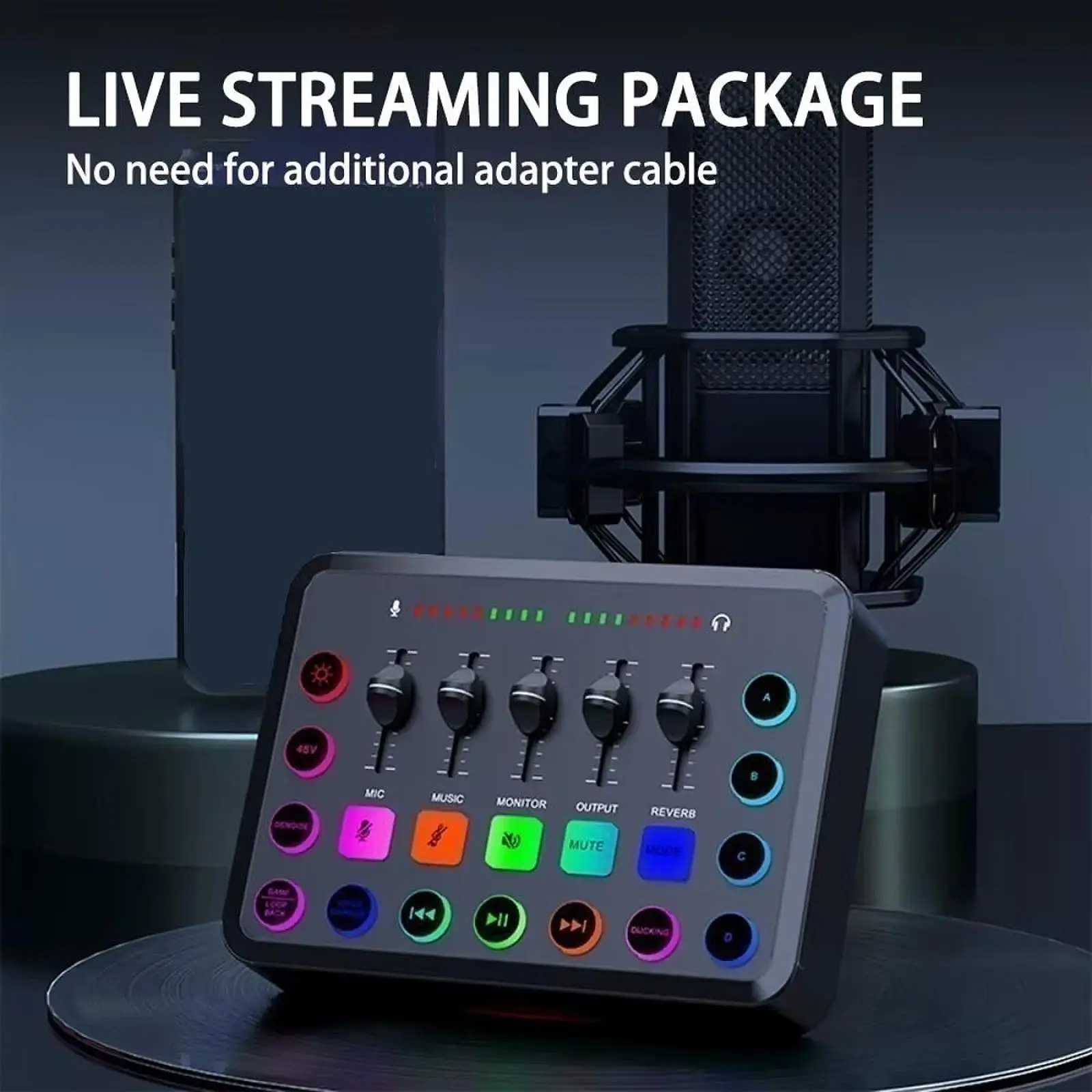 Audio Mixer Professional 5 Channel Sound Mixer for Computer Recording Phone