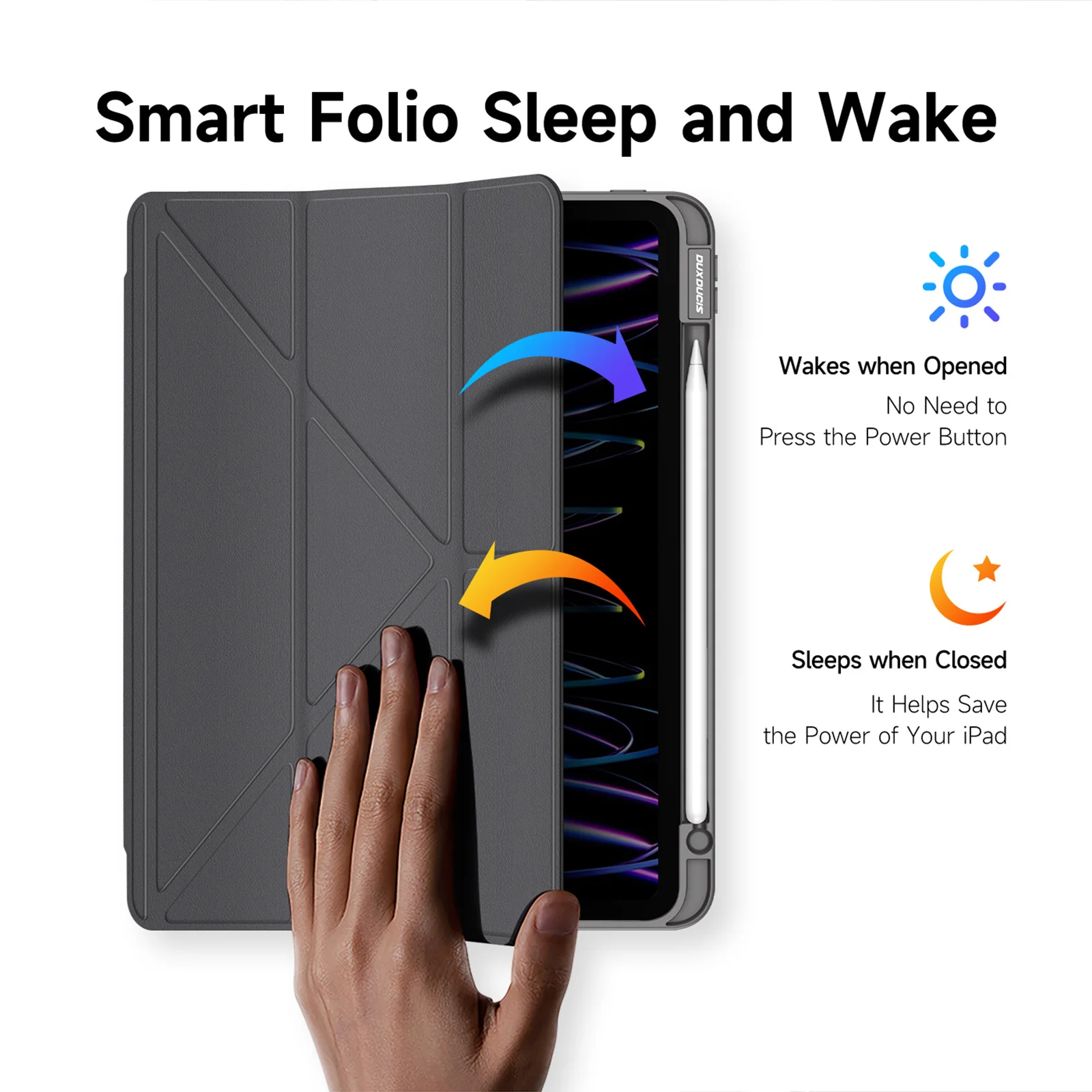 Imagem -06 - Capa de Couro da Série Magic para Ipad Suporte para Lápis Apple Auto Dormir Wake Ipad Pro 10 11 2023 2023 2023 ar 5