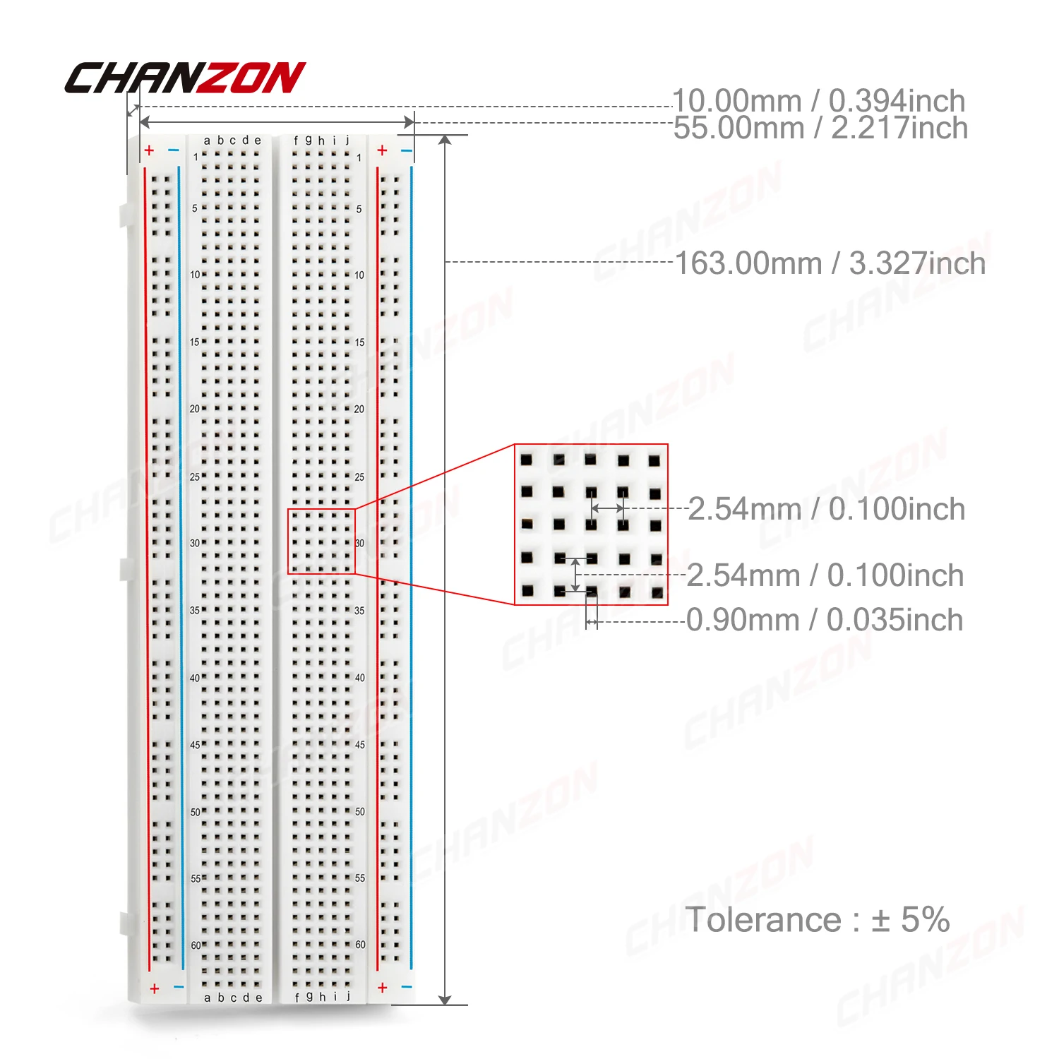 1pc 830 Tie Points Solderless Breadboard MB-102 Prototype Universal Test PCB DIY Bread Board for Arduino Circuit Raspberry Pi