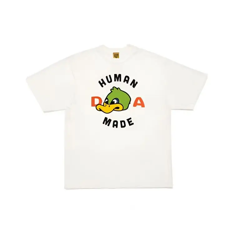 HUMAN MADE Cute Duck Printed Pure Cotton T-shirt Japanese Unisex Round Neck Short Sleeve