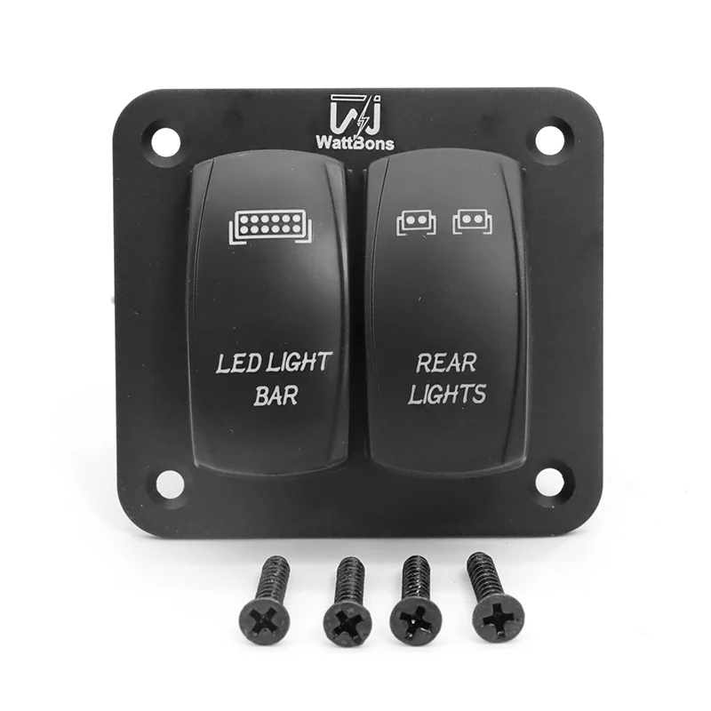 Two Groups of Rocker Switch Combination Modification Panel 12-24V For Cars And Ships With Pattern LED REAR LIGHT