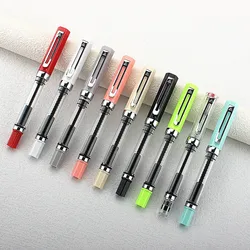 Student Practise Calligraphy Plastic Transparent Fountain Pen F Nib 0.5mm Hooded Nib 0.38mm Color Ink Pens School Supplies