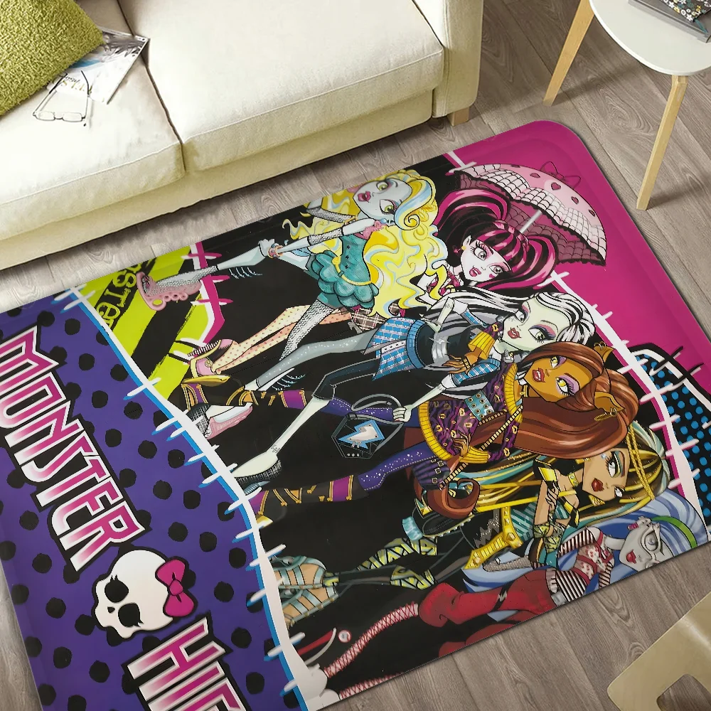 M-Monster Cartoon High Long Rugs Kids Room Bedroom Decoration Balcony Anti-Slip Doormat Living Room Alfombra