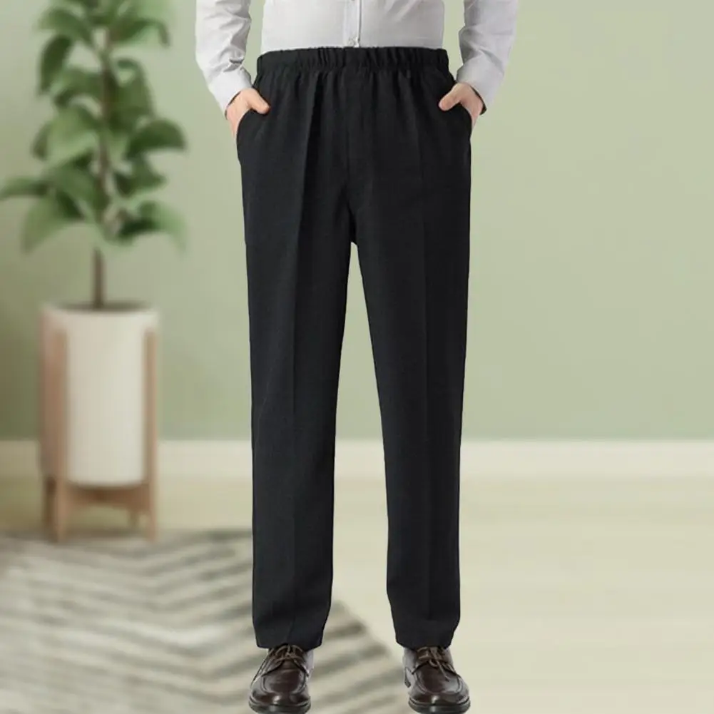 Pantalon décontracté taille haute pour homme, pantalon décontracté, coupe droite, pantalon d'affaires, fermeture éclair, bouton braguette, poches, document solide, coupe 3D