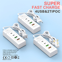 4 Ports USB Type C Charger 4 in 1 USB Splitter Fast Charging Wall Adapter For iPhone Xiaomi Samsung Power Socket Phone Charger
