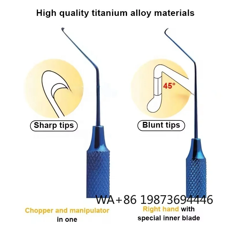 

Double-ended Phaco Chopper, Cataract Breaking Instrument Made of Steel and Titanium