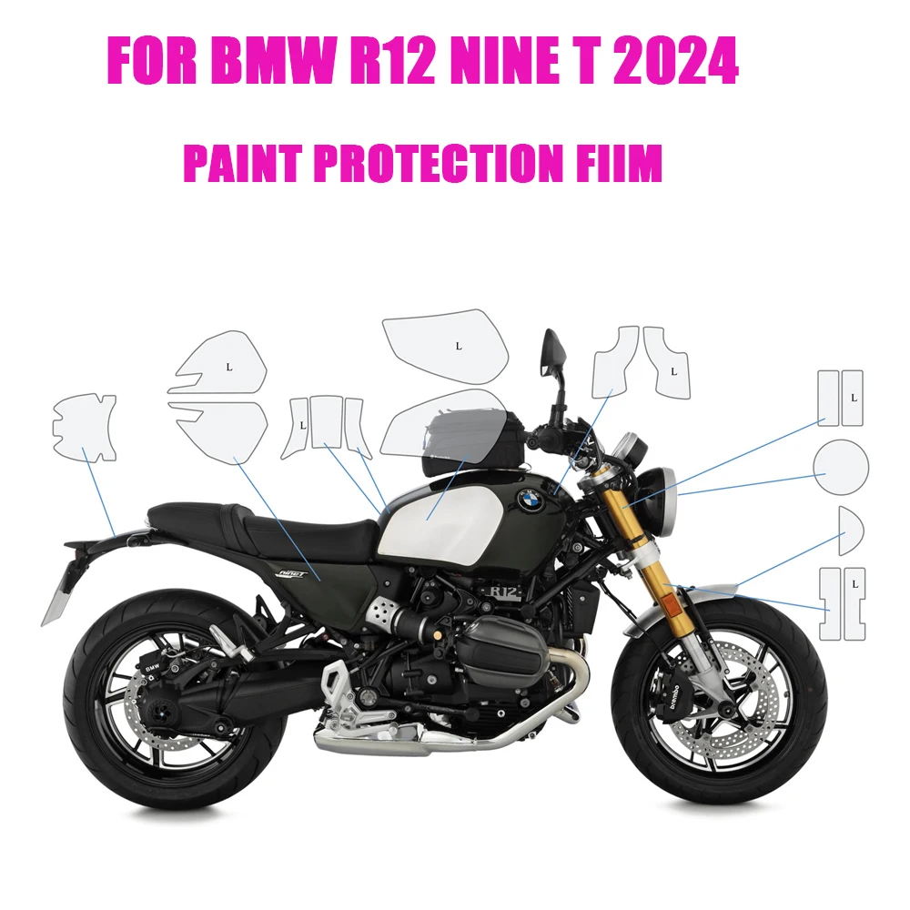 Anti-scratch TPU película protetora, Paint Fairing Protection, Acessórios da motocicleta, BMW R12, NOVE T, PPF, R12, Nine T, 2022, Novo