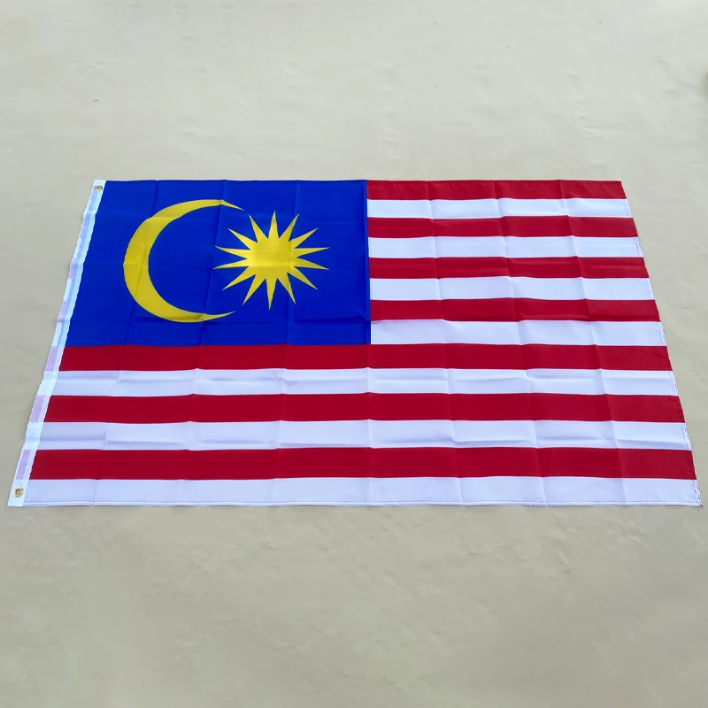 EOODLOVE FLAG Malaysia Flag 90X150cm High Quality Hanging Polyester Malaysia 3x5ft Indoor and Outdoor Decoration Flag