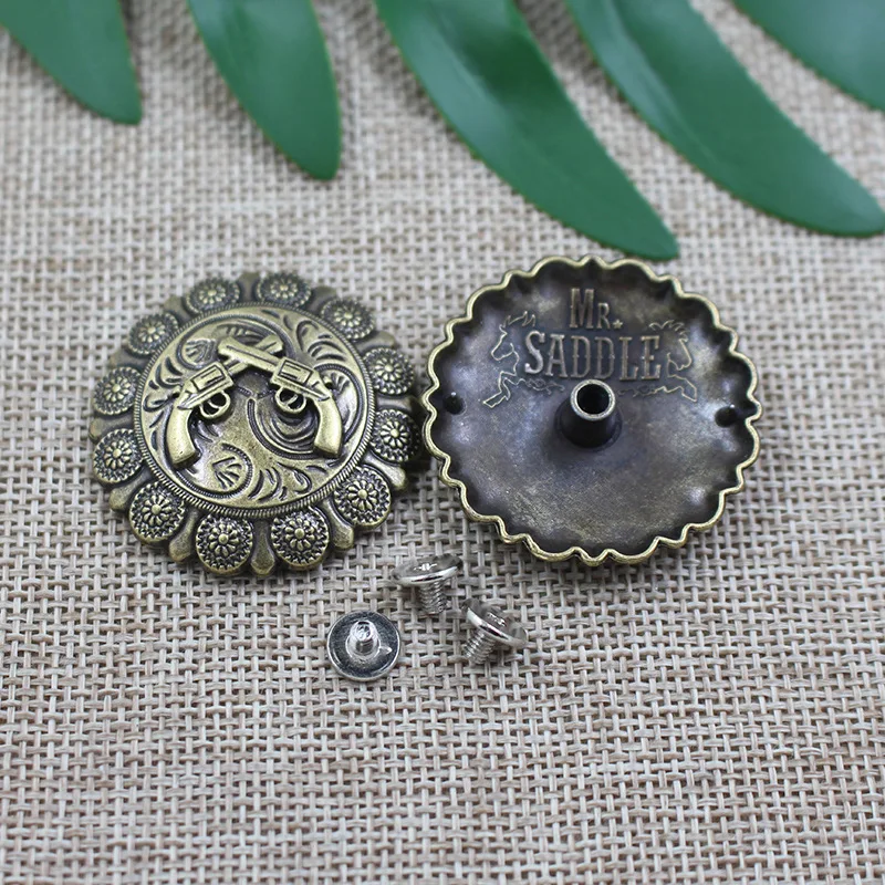 5 PCS Conchos for Leather Leather Decorative Conchos Buttons Metal Stud Screw Back Rivet DIY Creativity Product Accessories