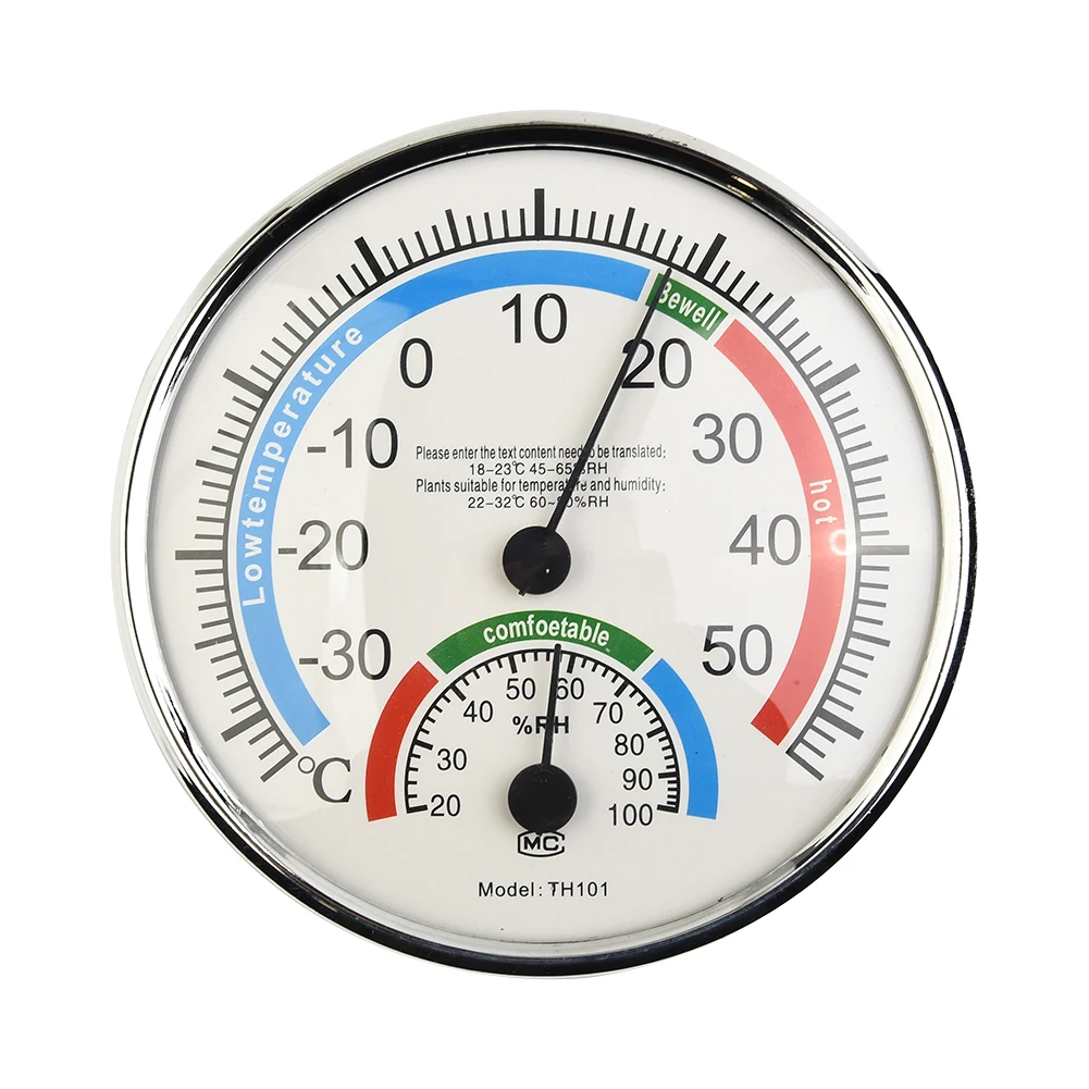 Mini Round Pointer -30℃-50℃ Temperature Meter 20%-100% Hygrometer Analog Thermometer Monitor Humidity Gauge For Indoor Offices