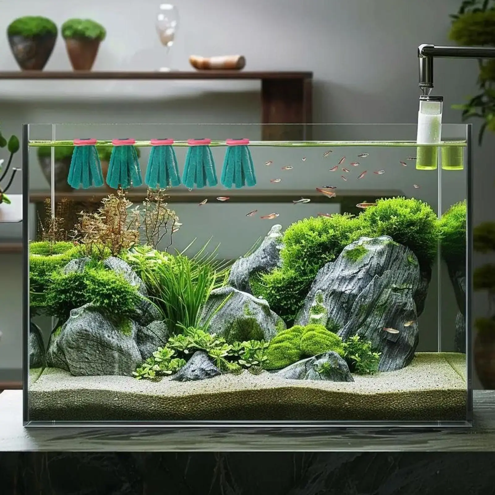10 Stück Aquarium-Legenetz, dekorativer schwimmender Eiersammler, Grasversteck für Betta-Frauen zum Ausruhen, Füttern und Schutz – Detail 11
