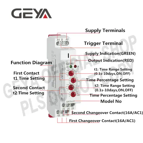 GEYA GRT8-2T Double Delay on Time Relay 220V AC/DC Relay 12V 24V Adjustable on Delay Timers 50/60Hz - Image 5