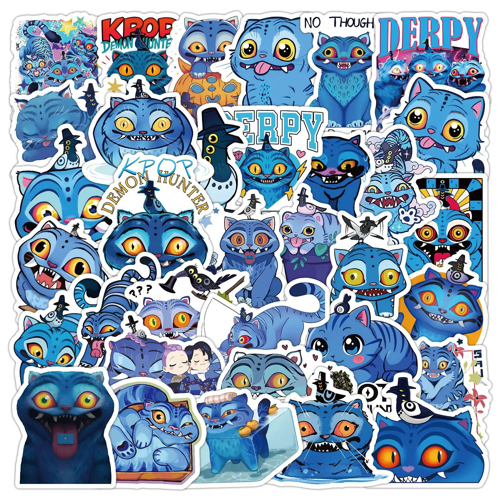 50 قطعة لطيف KPop شيطان الصيادين ملصقات Derpy النمر الشارات للهاتف المحمول حقيبة دفتر سكيت ملصقات مقاومة للماء #1