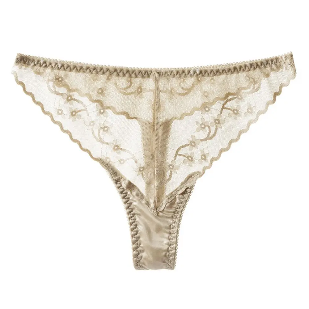 

Comfortable Sexy Fitness G-String Girls Ice Silk Low-Waist Thong Korean Style Underwear Lace Panties Women Lingerie