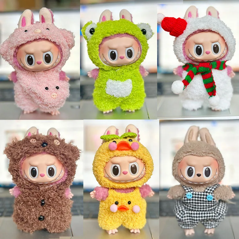 

Cute Mini 17cm Plush Doll's Clothes Hot Sale 6 Styles Labubu Idol Doll Hoodie Jumpsuit Clothing Accessories for Korea Kpop Exo