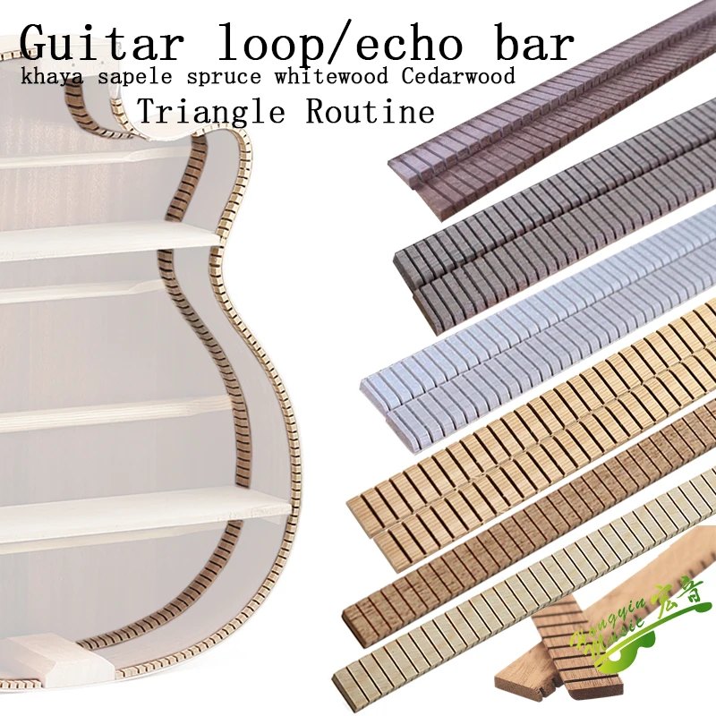 

50Pcs 360mm of Set Guitar Binding Strip Inside African mahogany Inlay Lining Guitar Edge Trim Project Replacement Accessory