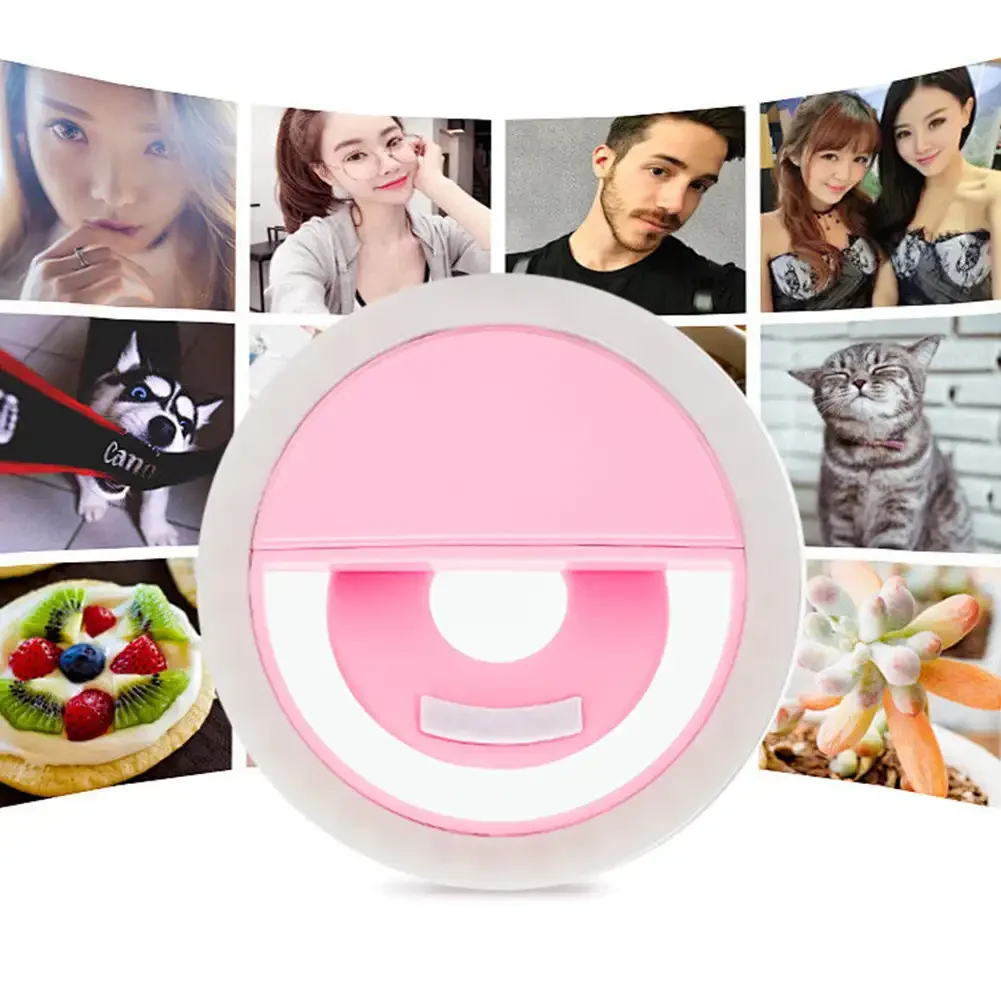 Neue Handheld Ring LED Wiederaufladbare Füllen Licht Handy Live Broadcast Fotografie Desktop Selfie Licht mit Ladekabel