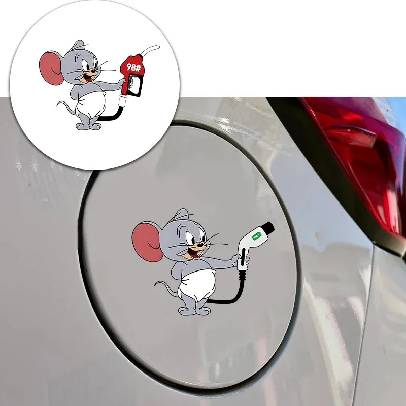 Funny Car Stickers for Fuel Tank Cap 92 95 98 Electric Vehicle Creative New Year Christmas Gifts Party