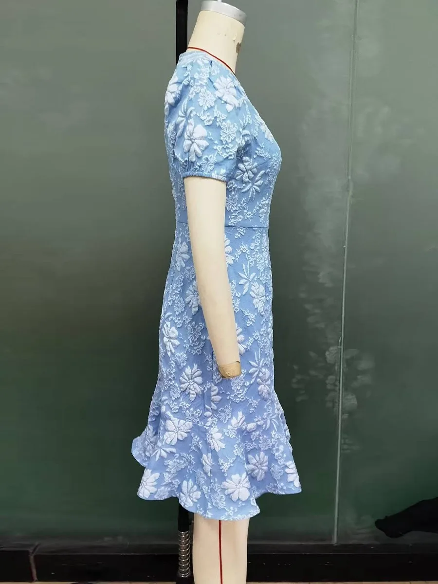 Vestido de verão elegante coreano moda lanterna manga curta vestido de festa ruched bodycon babados vestido de cocktail