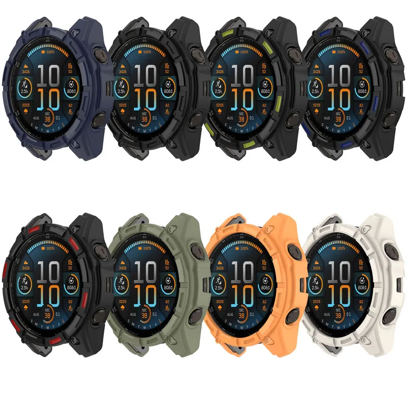 Бронированный чехол для Garmin Fenix 8 47 мм, защитный чехол для ПК с полой рамкой для Garmin Fenix 8 51 мм, солнечный бампер