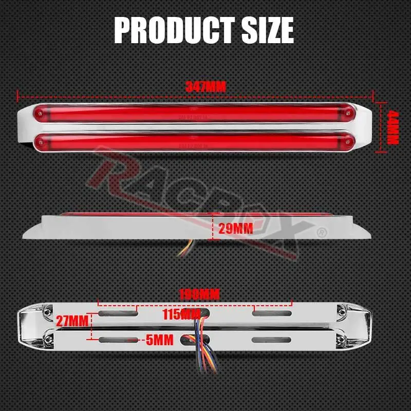 LED Flash Truck Taillight Bar 12V 24V Rear Barke Lamp Waterproof Daytime Running  Indicator For ATV Tractor Pickup Offroad Lorry