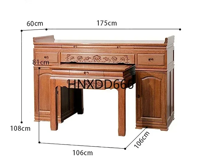 Solid Wood Altar Buddha Table Domestic Buddhist Hall Altar Altar Temple a Long Narrow Table Buddha Shrine Incense Desk Set
