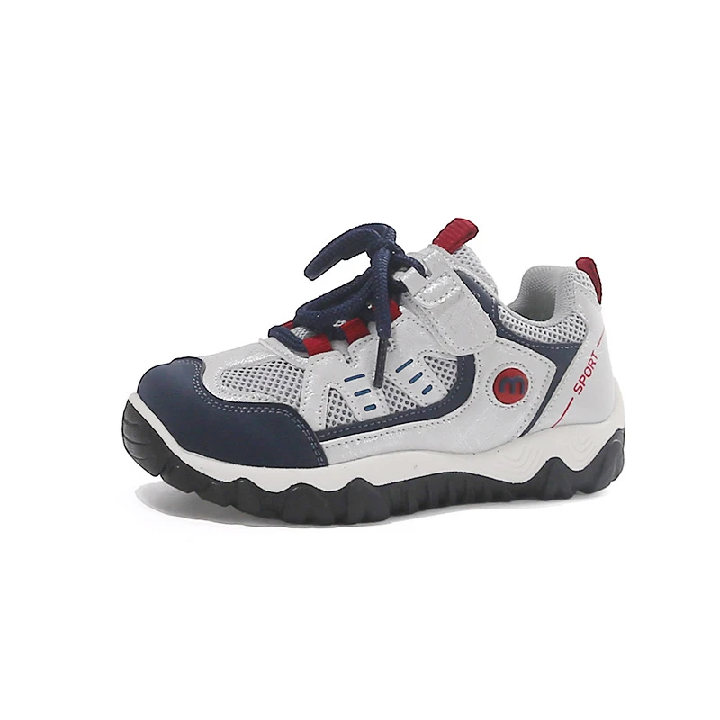 Kids Hiking Sneakers Lace Up, Breathable Mesh Shoes, Protective Toe Cap Casual School Shoes Boys Girls Size EU26-37