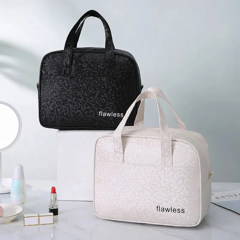 New Women Cosmetic Bag Large-capacity Travel Washing Bag Shimmer Makeup Storage Bag Portable Handbag Toiletry Bag Waterproof