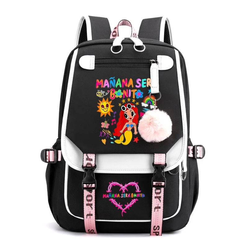 Cartoon Manana Sera Bonito zaino adolescenti Outdoor Street USB zaino Cute Mermaid Harajuku zaino scuola scuola zainetto