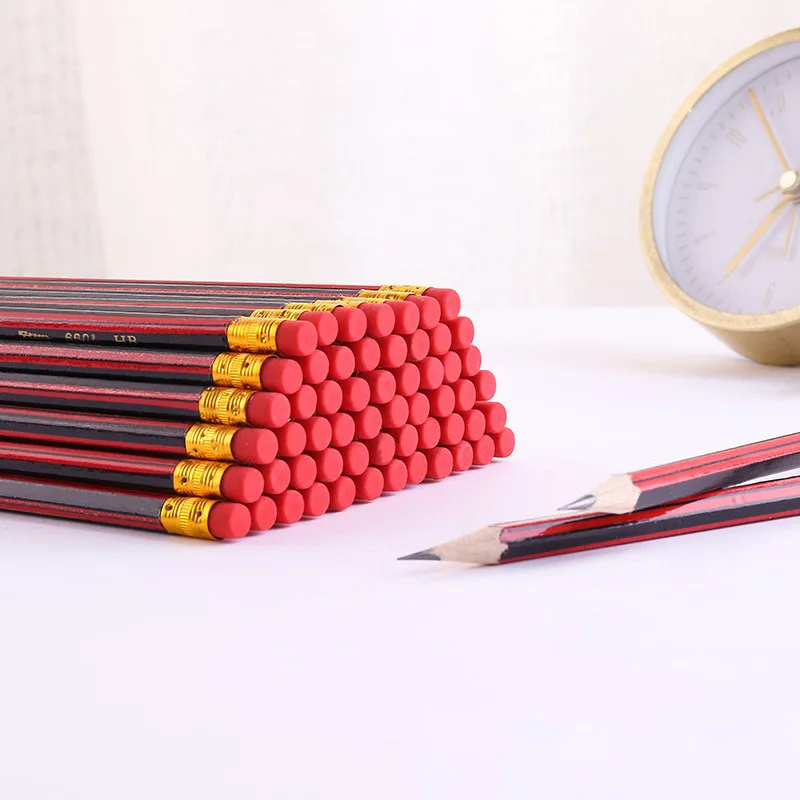 10Pcs /Lot Sketch Pencil Wooden Lead Pencils HB Pencil with Eraser Children Drawing Pencil School Writing Stationery