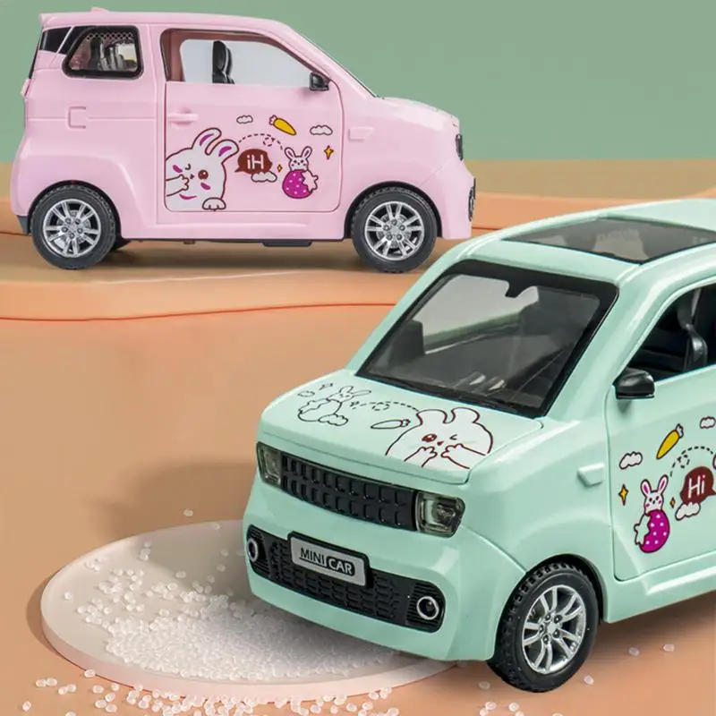 Mini-Autos für Kinder ziehen Autos Spielzeug kleine tragbare Spielzeug auto leuchten offene Tür Autos pielzeug mit Ton Kinder Simulation Autos pielzeug