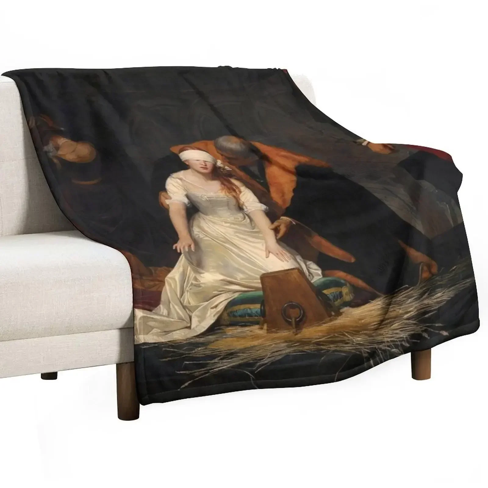 

The Execution of Lady Jane Grey, by Paul Delaroche Throw Blanket Cozy Microfiber Throw Blanket for Home Bedroom