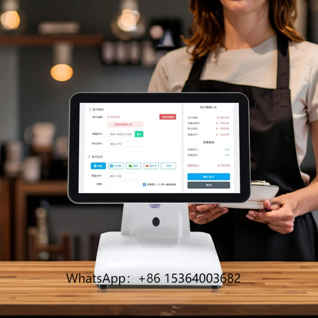 TJXL-15 "+12" الذكية واي فاي ماكينة تسجيل المدفوعات النقدية شاشة مزدوجة Win7/10 اللمس الكل في أنظمة نقاط البيع واحدة للمتجر