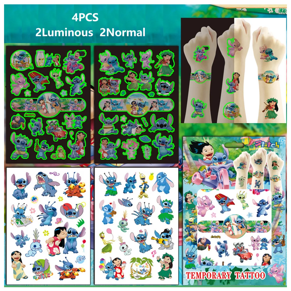 Disney mainan tato palsu sementara anak, stiker tato palsu, mainan Frozen Avengers Stitch Spiderman, DIY, tato wajah lengan dan tubuh, tato tahan air untuk anak-anak