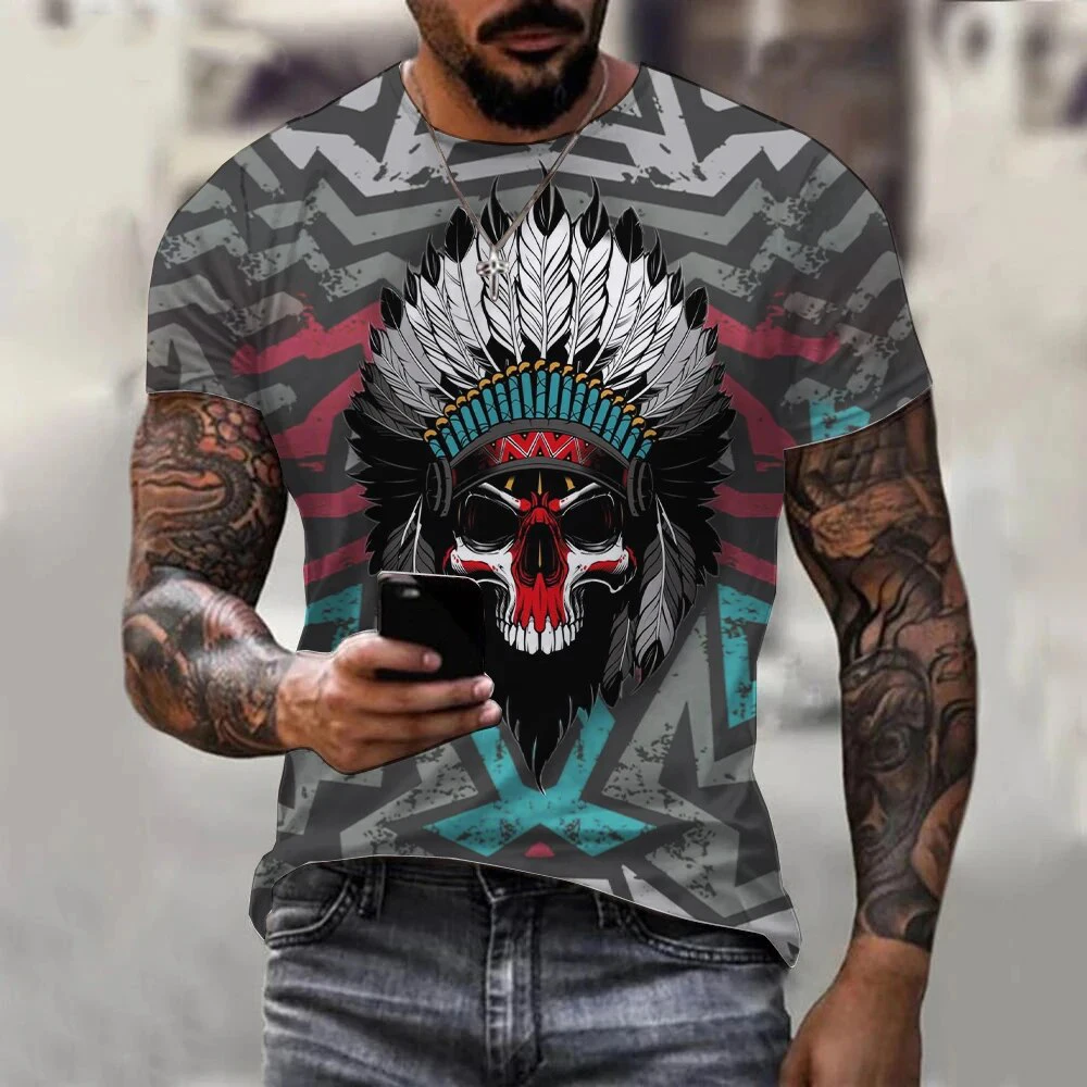 Summer Indians 3D Print T-Shirts Streetwear Men Women Fashion Oversized Short Sleeve T Shirt O-Neck Kids Tees Tops Clothing