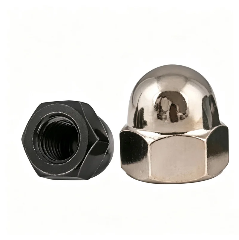 DIN1587 Hex Cap Domed Acorn Nuts, Nickel Plating & Black Oxide Surface Finish, Decorative Fastener, Metric M3 - M12
