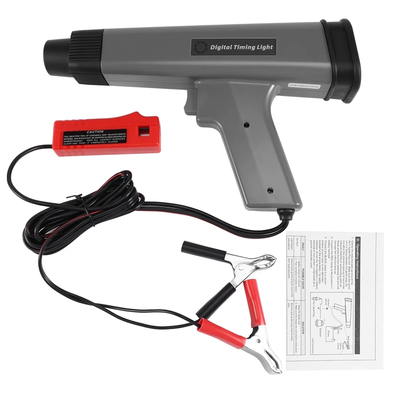 

12 В автомобильный цифровой свет синхронизации двигателя со светодиодным дисплеем, таймер зажигания, стробоскоп, индуктивная лампа синхронизации