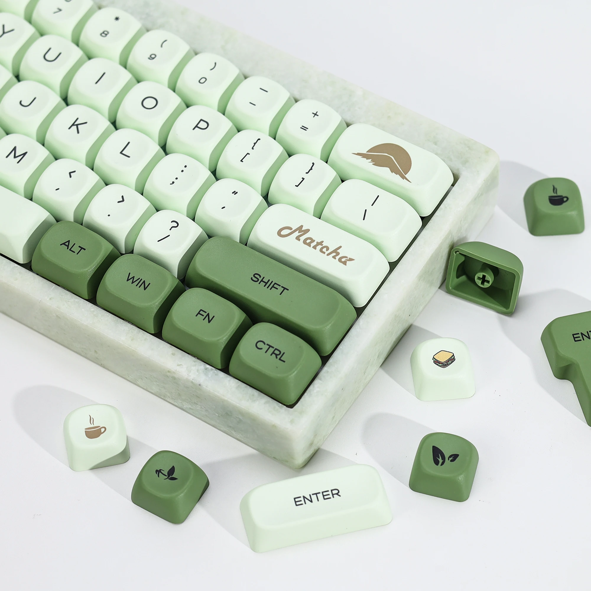 

Комплект ретро-клавиш KBDiy в стиле матча, зеленые кейкапы, профиль KOA MOA, PBT, ISO-формат, для механических клавиатур с переключателями MX, 60 клавиш, для игровых механических клавиатур