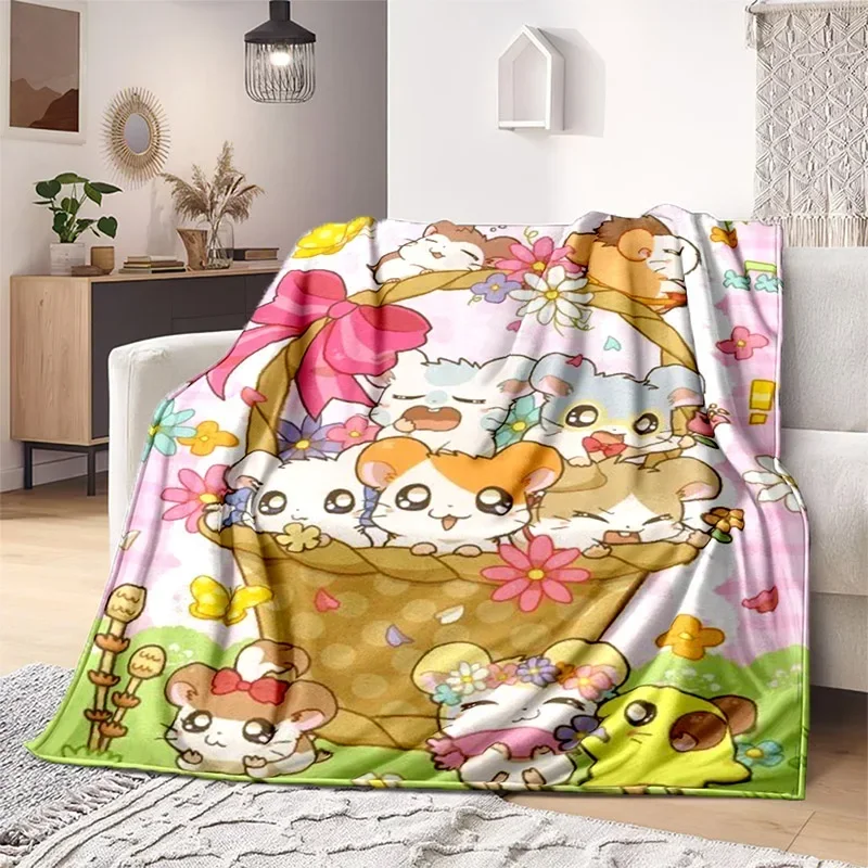 Lovely mouse blanket cartoon Hamtaro soft household blanket Children\'s thin sofa bed sheet warm blanket for all season