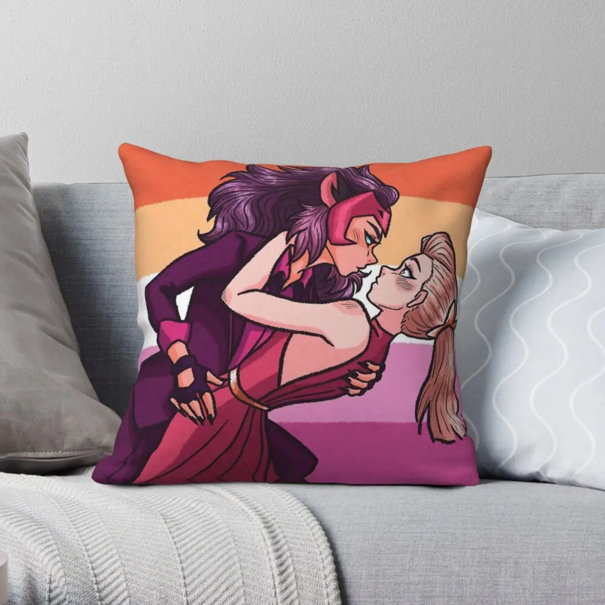 She-Ra Princess Prom Catradora Square Pillowcase Polyester Linen Velvet Pattern Zip Decor Home Cushion Cover Wholesale