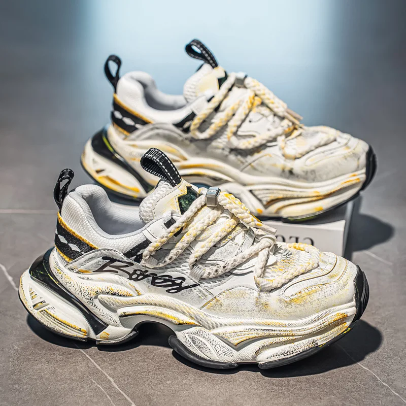 

2025 Autumn Fashion Men's Platform Sneakers Streetwear Hip Hop Shoes Trendy Casual Sports Shoes Men Designer Chunky Sneakers Men