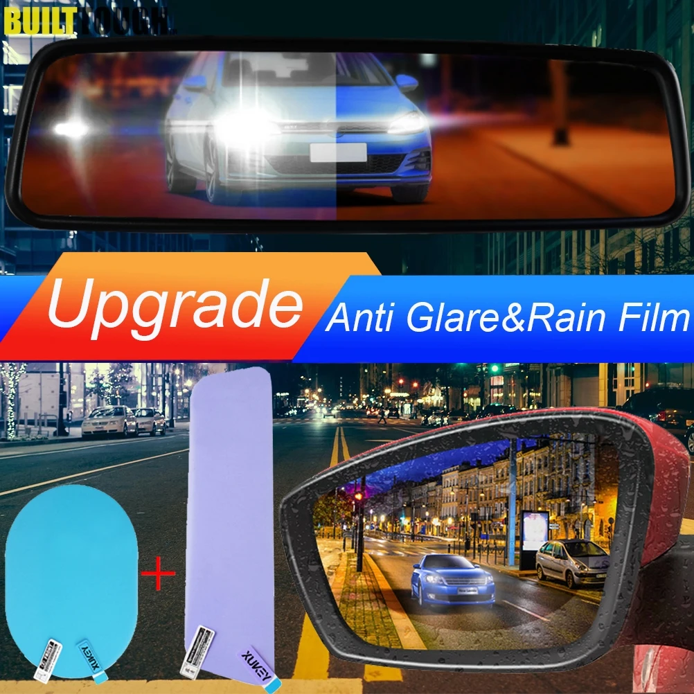 Universal Car Side Interior Rearview Mirror Anti-Glare Film Rainproof Wing Rear View Glass Protective Sticker Auto Accessories