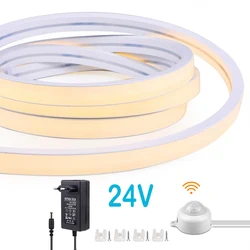 10M Wireless PIR Motion Sensor Switch 24V COB Neon Light LED Strip 320leds/m Ultra Bright 100% Pure Silica Gel Tube Home Decor