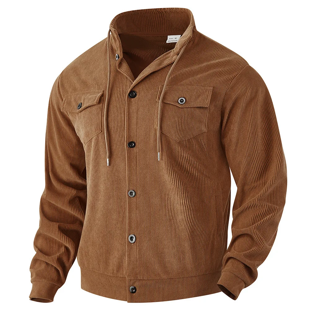 Autumn and Winter Jacket Men's Corduroy Lapel Jacket Retro Jacket