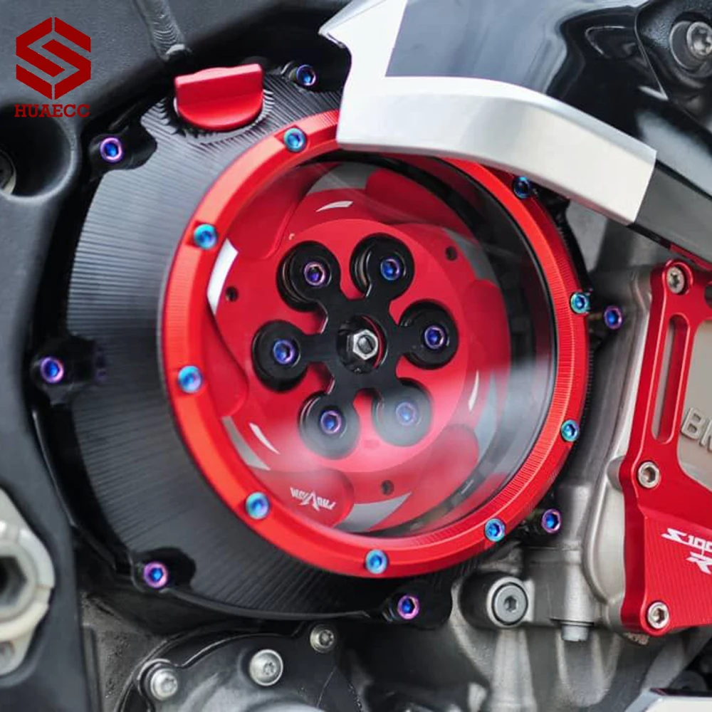 

Прозрачная крышка сцепления с ЧПУ и пружинный фиксатор R для BMW S1000RR S1000R S1000XR HP4, водонепроницаемые аксессуары с твердой заготовкой