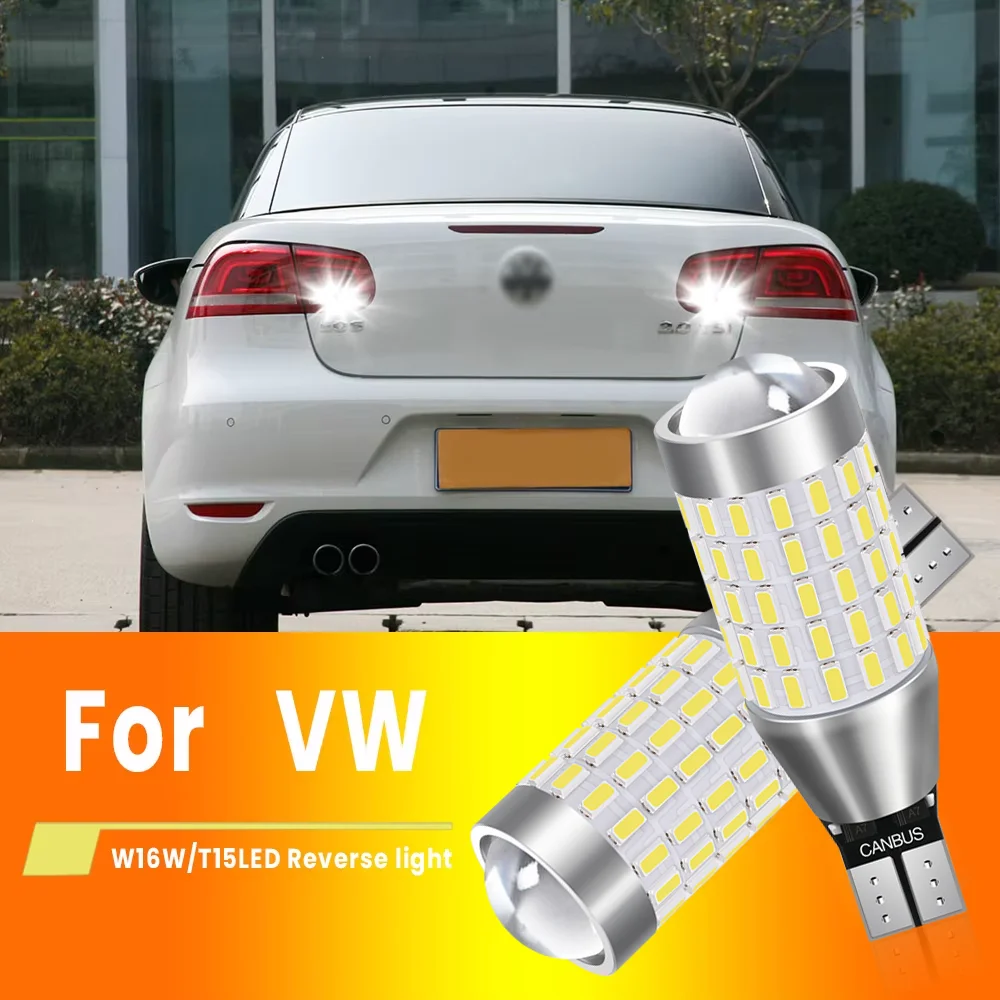 2x For VW Touareg Beetle CC EOS Routan Scirocco mk3 Sharan Tiguan LED Backup Light Blub Reverse Lamp W16W T15 921 Canbus