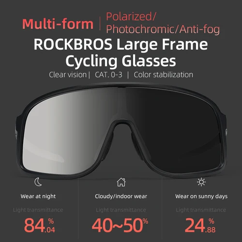 Imagen 2 del producto ROCKBROS gafas de ciclismo lentes polarizadas/fotocromáticas gafas de sol para bicicleta protección UV400 deportes al aire libre MTB gafas de bicicleta de carretera