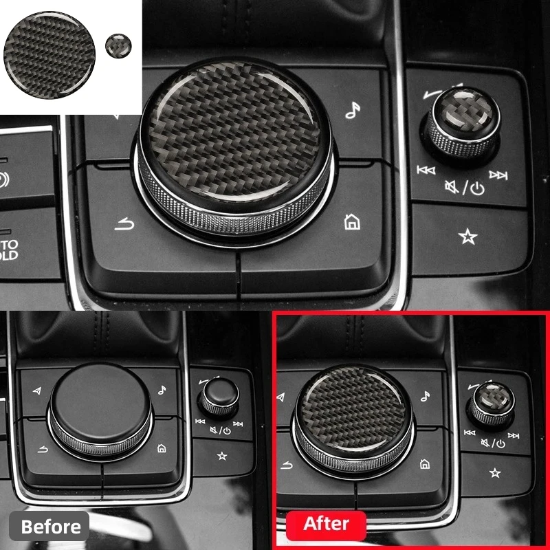 

New For Mazda 3 AXELA 2020-2023 Car Gear Panel Knob Cover Trim Decorative Sticker Automotive Interior Accessories Carbon Fiber