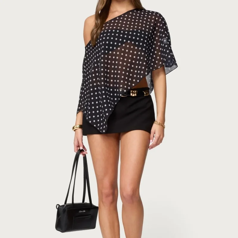 

Women Sheer Poncho Y2k See Through Dot Print Shrug Mesh Cover Up Lightweight Asymmetrical Beach Shawl Cape Top